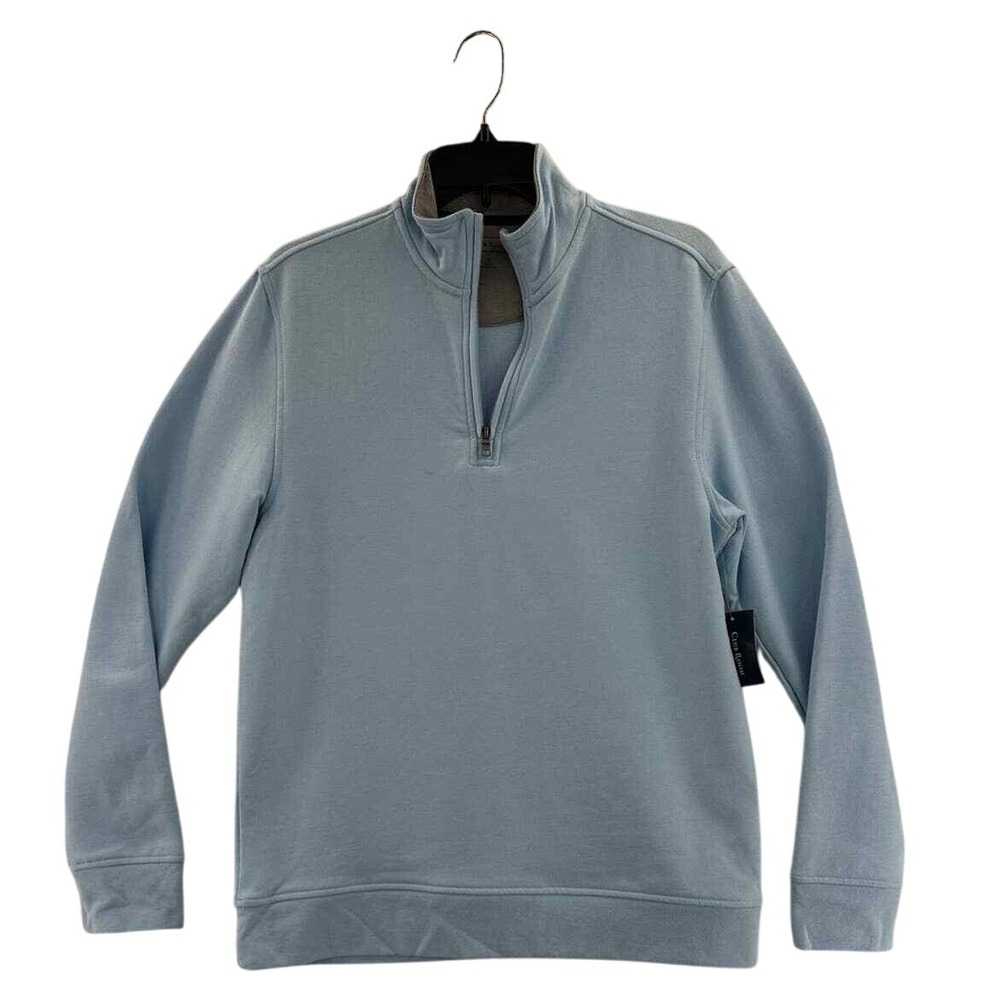 Club Room Mens Quarter Zip Pullover Sweater Light Blue Size Small